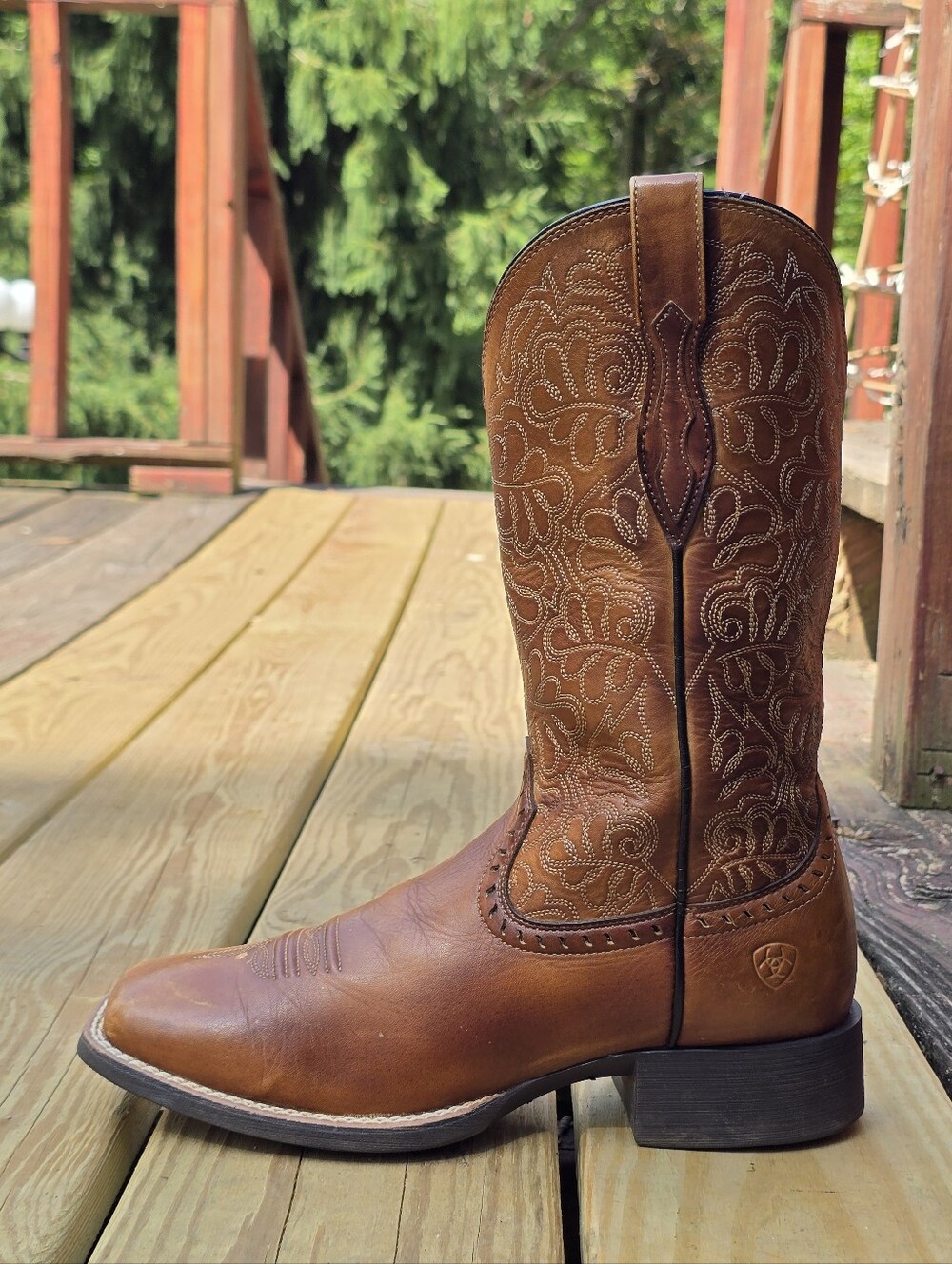 Ariat Womens Round Up Remuda Performance Western Boots, Brown, Square Toe, Sz 7B - Picture 4 of 11